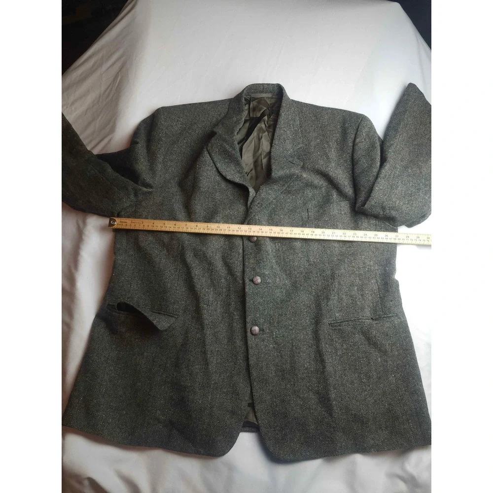 Kennedy of Ardara Donegal Tweed Blazer Green Wool Sport Coat Made Ireland Mens